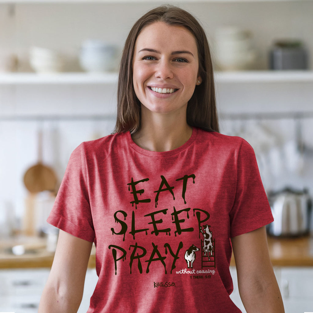 Kerusso Christian T Shirt Eat Sleep Pray Female Model