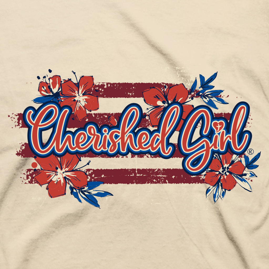 Cherished Girl Womens T Shirt Americana Boots Front Closeup