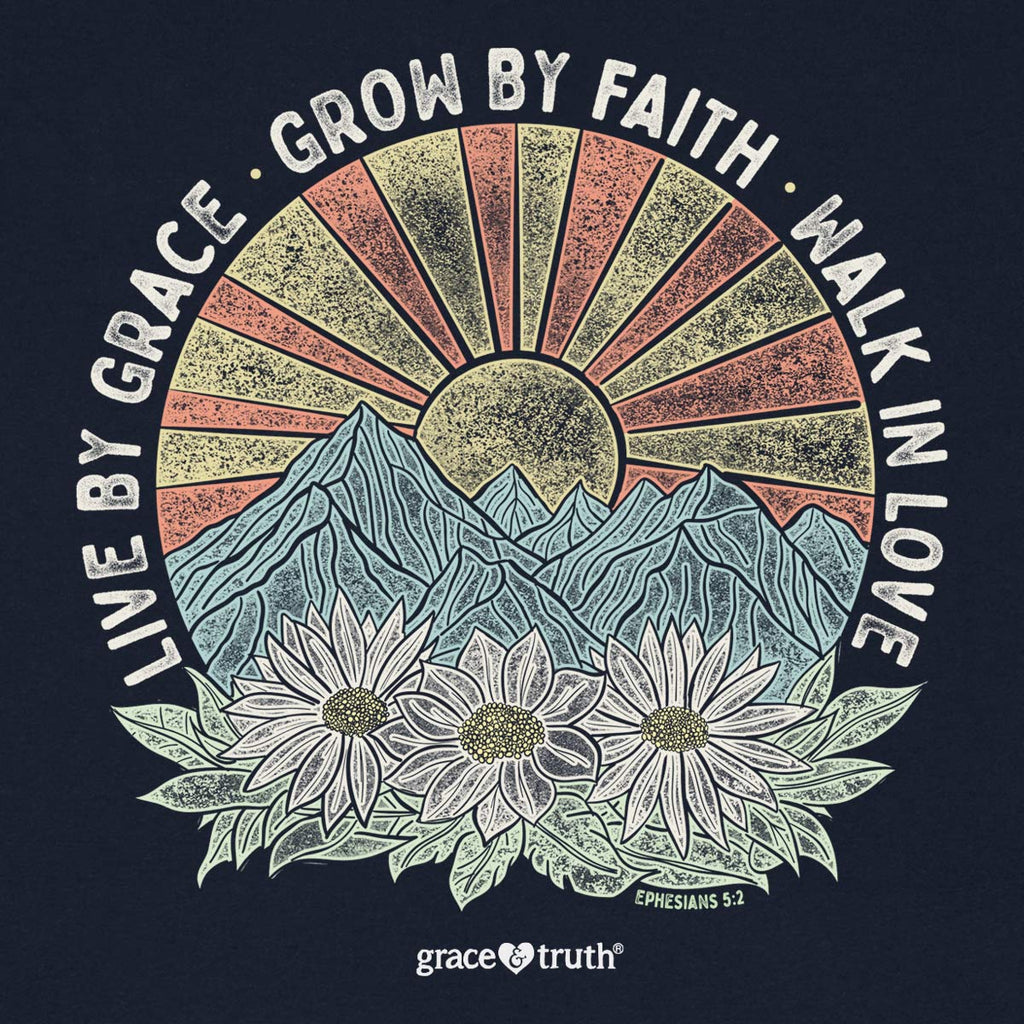 Grace And Truth Womens T Shirt Live By Grace Closeup