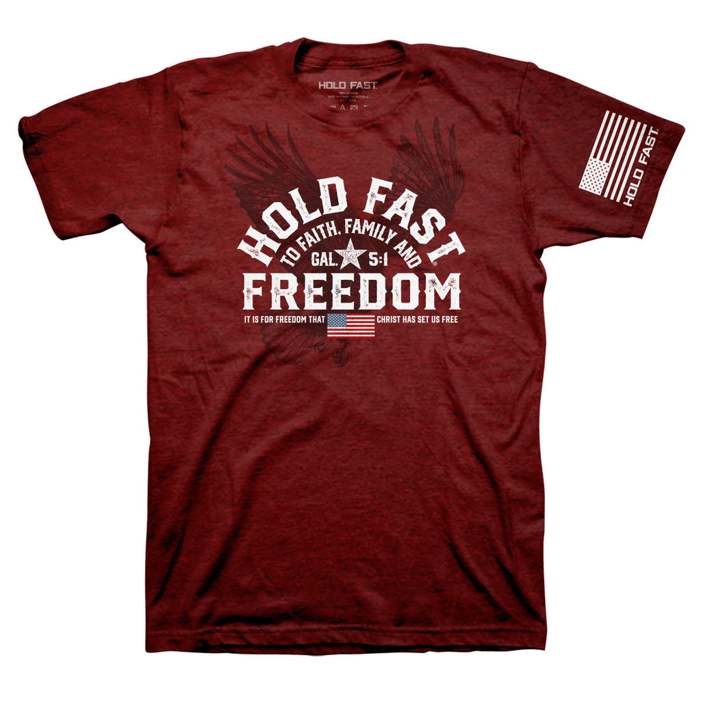 Hold Fast Mens T Shirt Freedom Eagle Crest Mockup