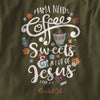 Cherished Girl Womens Long Sleeve T-Shirt Coffee Sweets & Jesus