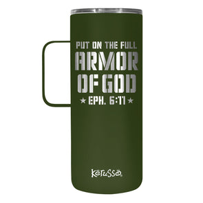 Kerusso 22 oz Stainless Steel Mug With Handle Armor Of God
